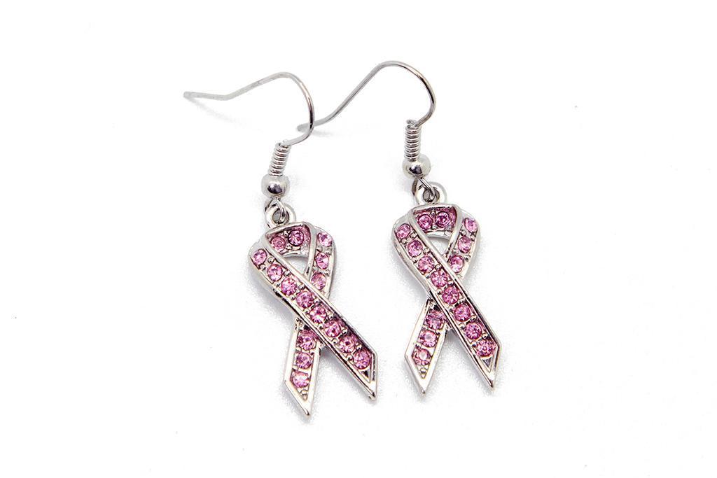 Earrings: Pink Ribbon - Breast Health Foundation