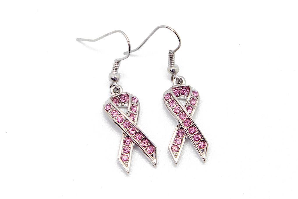 Earrings Pink Ribbon Breast Health Foundation