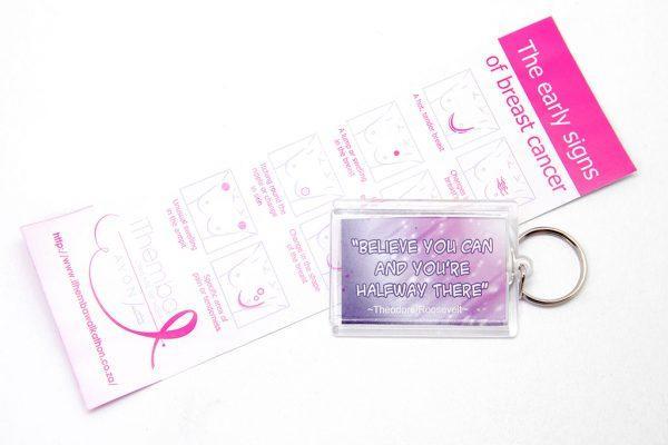 Key Ring: Believe you can and you're halfway there - Purple