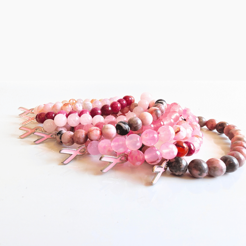 Breast Cancer Beaded Bracelet - Image 2
