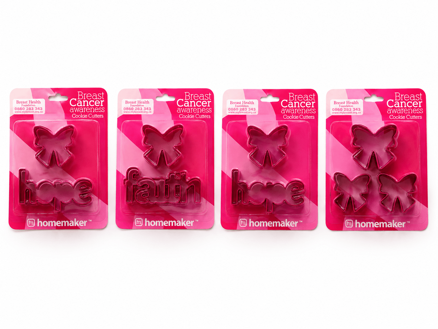 Pink Breast Cancer Awareness Cookie Cutter Sets